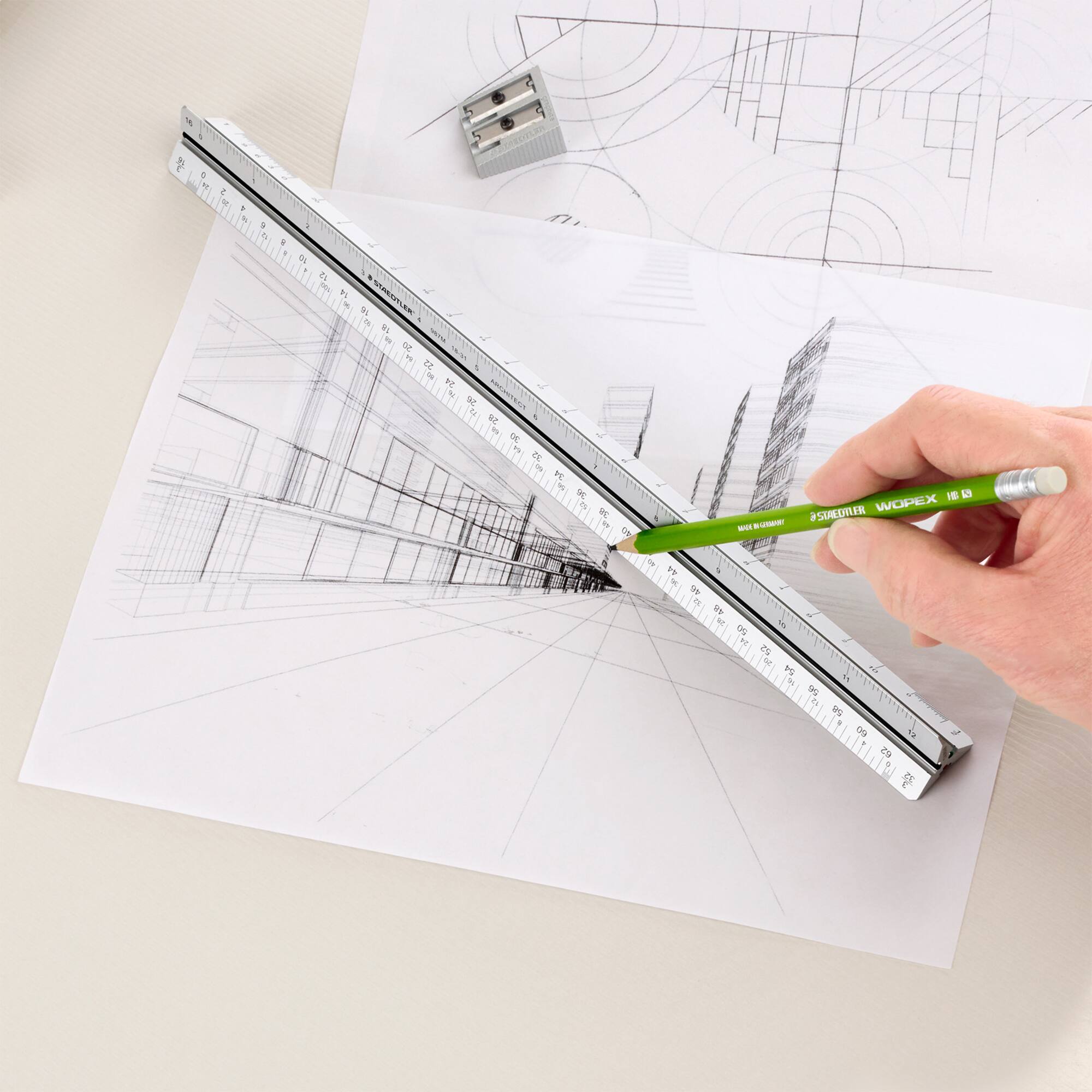 STAEDTLER® 12" Gray Professional Architectural Triangular Scale Metal Ruler